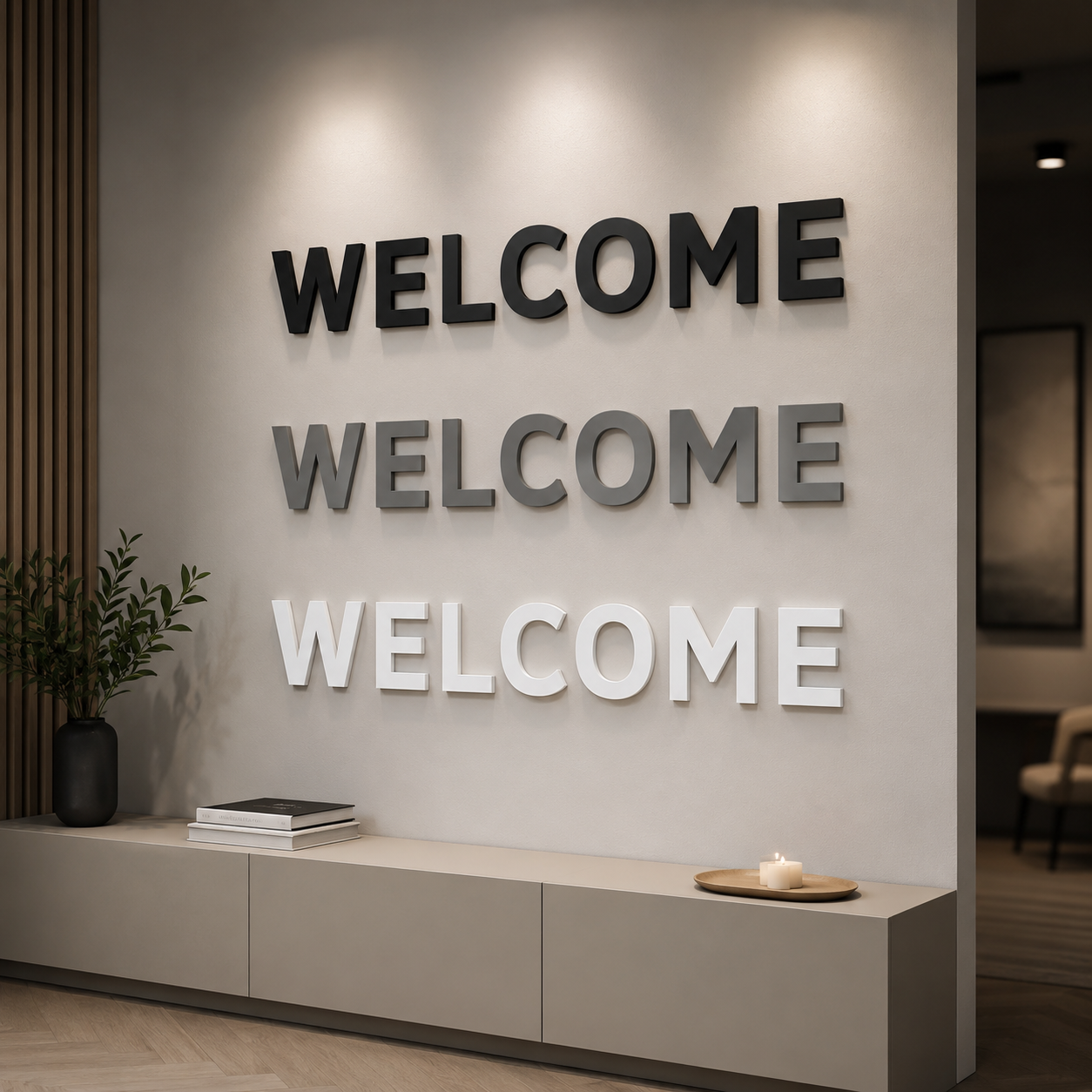 3D Welcome Schriftzug